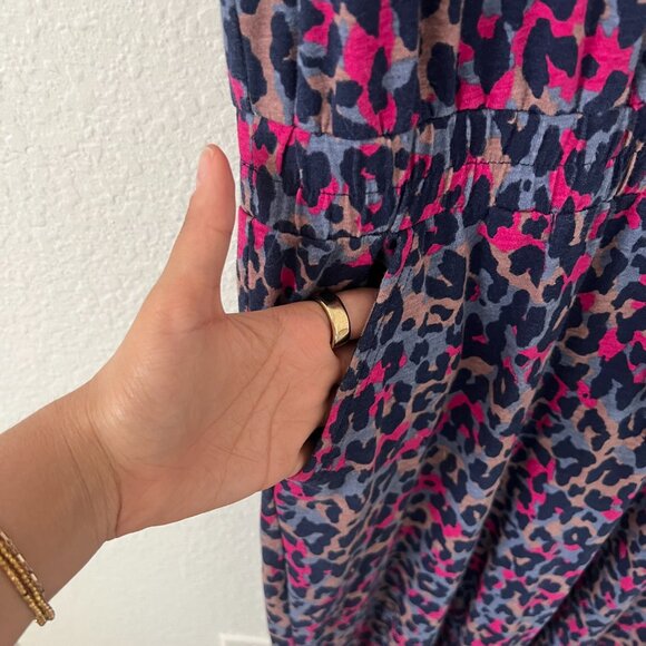 Pact Sz XL Leopard Jumpsuit Animal Print Organic Cotton Sustainable Straight Leg - Picture 8 of 12